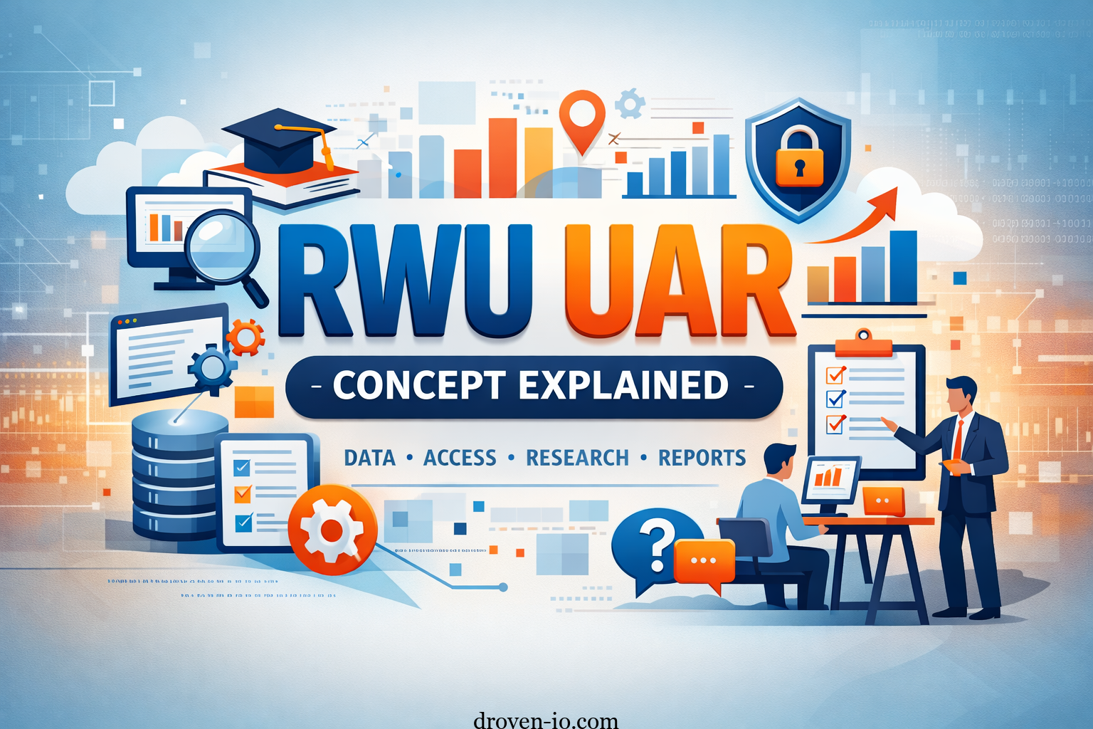 RWU UAR concept illustration showing education, data management, access control, and business analytics framework
